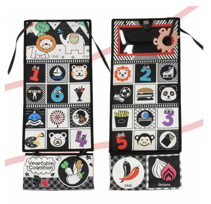 Carte Senzoriala Interactiva pentru Bebelusi – Cu Oglinda, Culori si Activitati Educative [6]