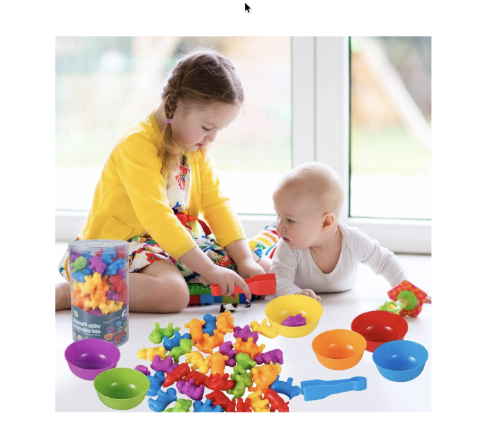 Jucarie creativa si de clasificare a culorilor Curcubeu, Animale [6]