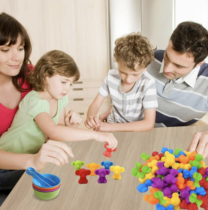 Jucarie creativa si de clasificare a culorilor Curcubeu, Ursuleti Koala [6]