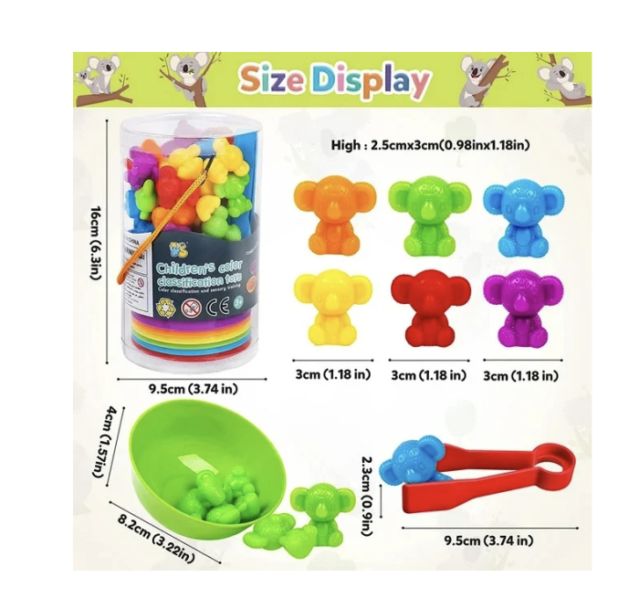 Jucarie creativa si de clasificare a culorilor Curcubeu, Ursuleti Koala [7]