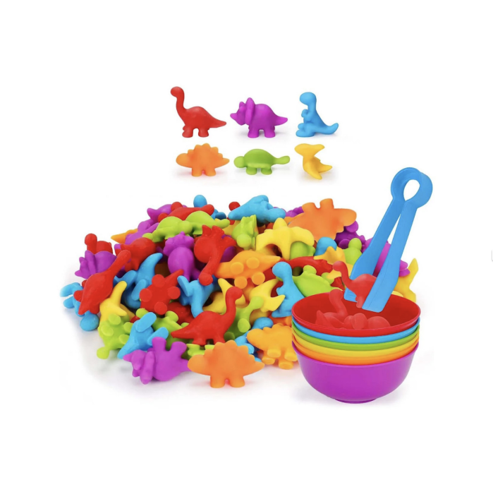 Jucarie creativa si de clasificare a culorilor Curcubeu, Dinozauri [3]