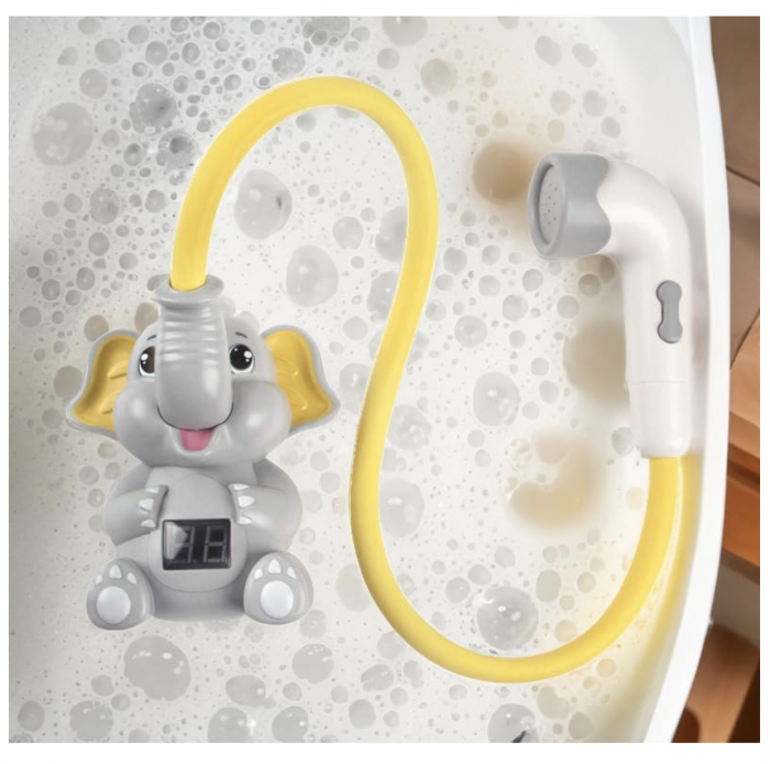 Jucarie de Baie Elefant cu Dus si Termometru pentru Bebe, gri [5]