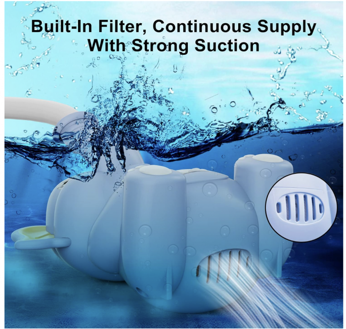 Jucarie de Baie Elefant cu Dus si Termometru pentru Bebe, bleu [6]