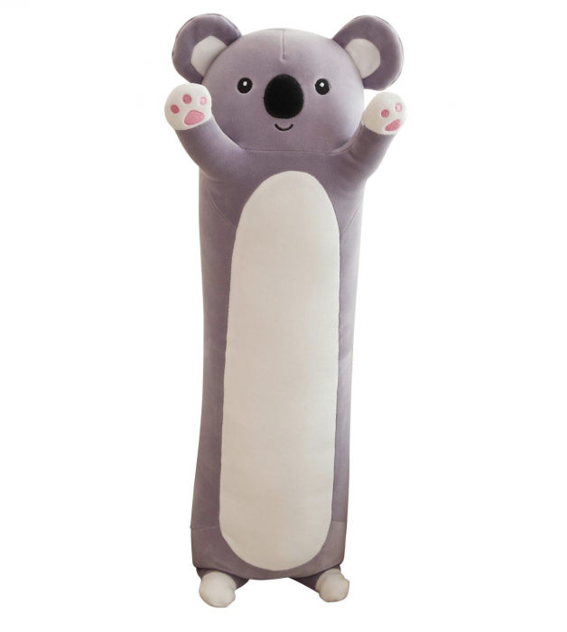Jucarie de plus si perna cu patura inclusa, Koala lung gri [3]