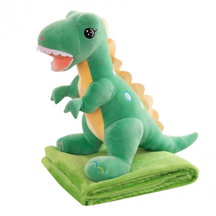 Jucarie de plus si perna cu patura inclusa, Dinozaurul verde [4]
