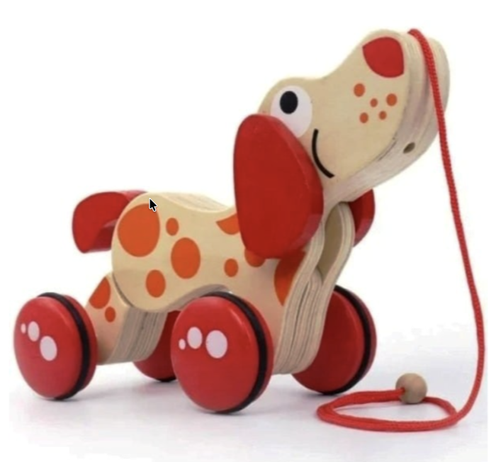 Jucarie de tras din lemn, Catelusul Vesel [8]