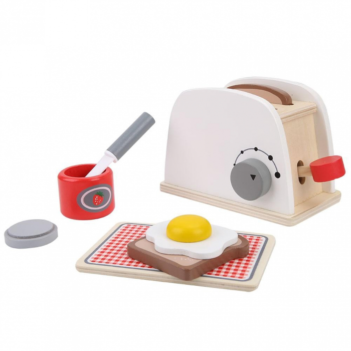 Jucarie din lemn Toaster, prajitor de paine, alb [2]