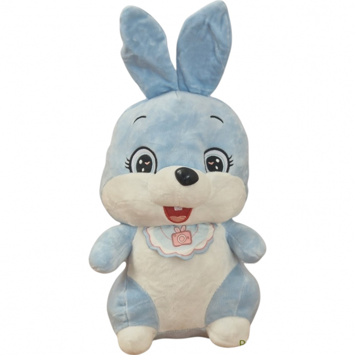 Jucarie din plus Iepurasul cu bavetica, 30 cm, bleu [3]
