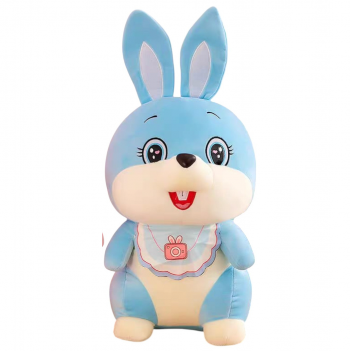 Jucarie din plus Iepurasul cu bavetica, 30 cm, bleu [4]