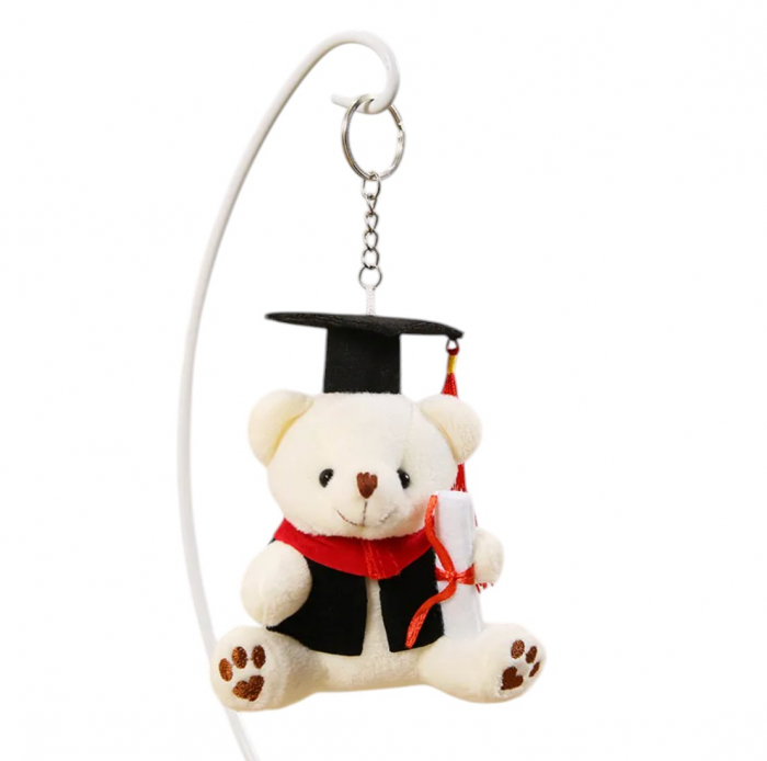 Jucarie din plus Ursuletul absolvent, 10 cm, alb [2]