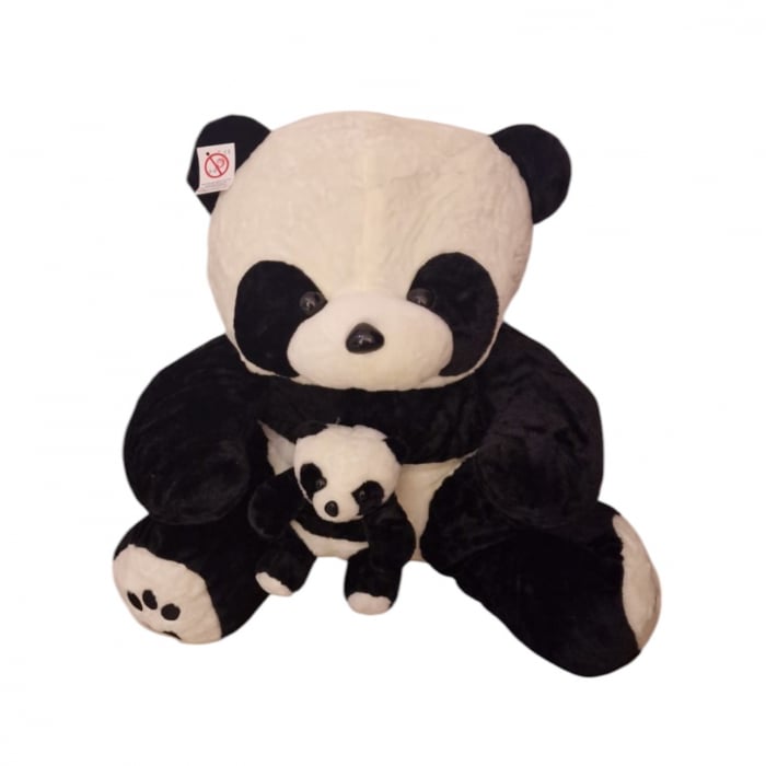 Jucarie din plus Mama Urs panda cu pui 35 cm