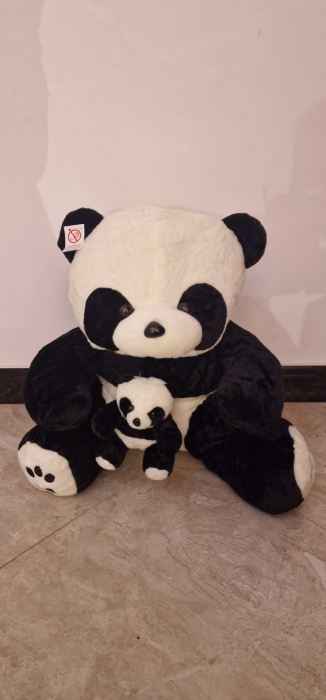 Jucarie din plus Mama Urs panda cu pui 35 cm [2]