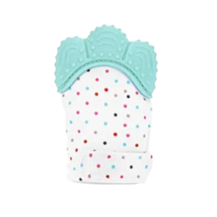 Jucarie din silicon pentru dentitie, manusa, bleu [2]