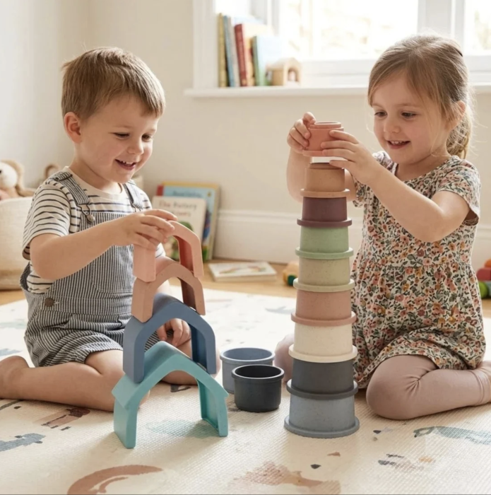 Jucarie Educativa din compozit Stacking House Casuta Si Pahare Stivuibile [10]