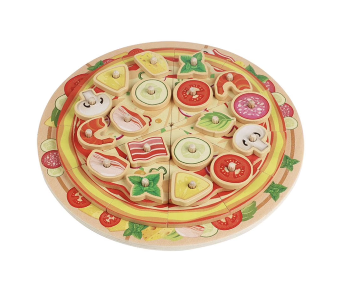 Jucarie educativa Pregateste Pizza, din lemn, 21 cm diametru [10]