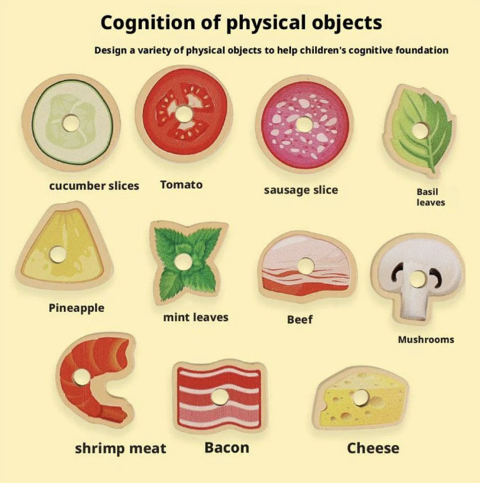 Jucarie educativa Pregateste Pizza, din lemn, 21 cm diametru [8]