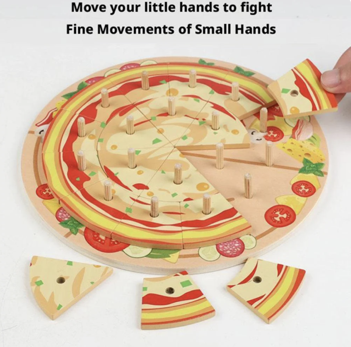 Jucarie educativa Pregateste Pizza, din lemn, 21 cm diametru [7]