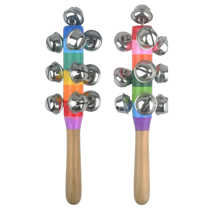 Jucarie Instrument Muzical Bat cu clopotei din Lemn, 19 cm [3]