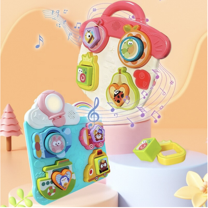 Jucarie interactiva bebelusi – Panou Interactiv Baby BusyBoard, roz, 18 luni+ [5]