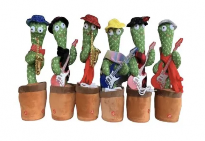 Jucarie interactiva Cactusul dansator cu trompeta - danseaza, canta, imita, repeta din material textil [7]