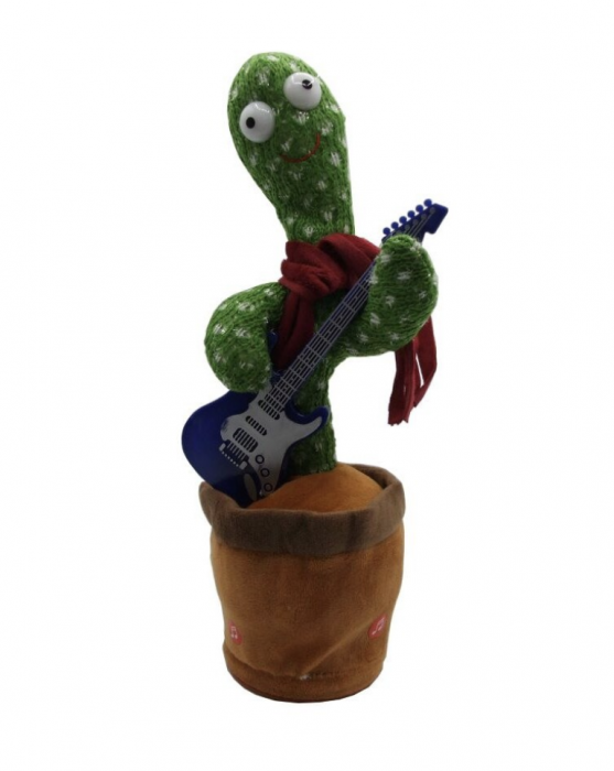 Jucarie interactiva Cactusul dansator cu chitara - danseaza, canta, imita, repeta din material textil [3]