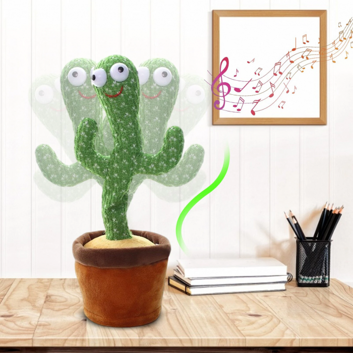 Jucarie interactiva Cactusul dansator - danseaza, canta, imita, din plus, VERDE [6]