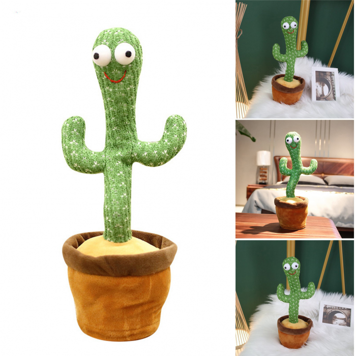 Jucarie interactiva Cactusul dansator - danseaza, canta, imita, din plus, VERDE [7]