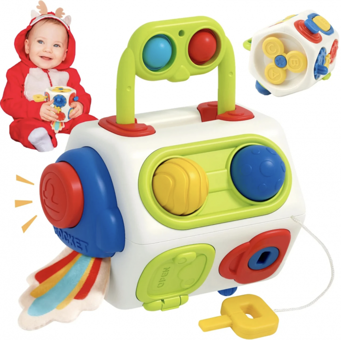 Jucarie interactiva cu 8 activitati pentru bebelusi, Busy Cylinder [2]