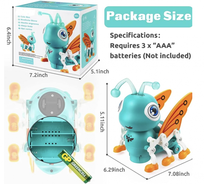 Jucarie interactiva cu muzica si lumini, Albinuta Simpatica Cute Bee [4]