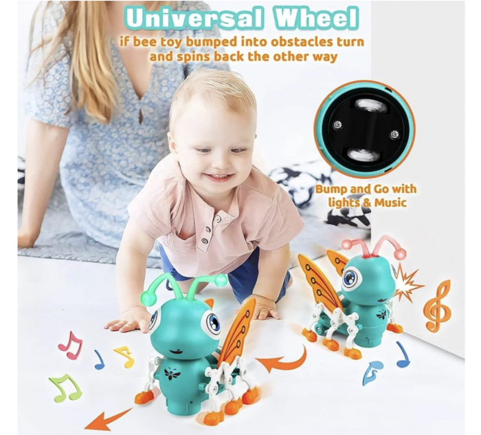 Jucarie interactiva cu muzica si lumini, Albinuta Simpatica Cute Bee [6]