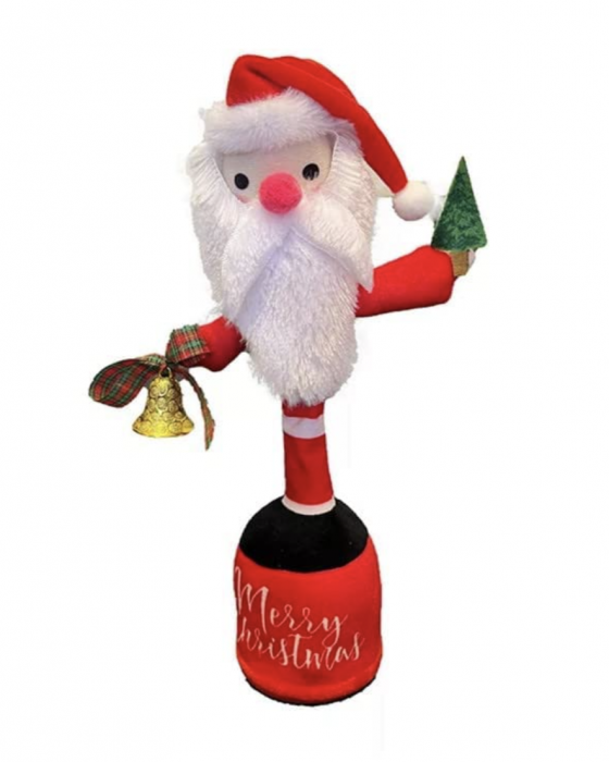 Jucarie interactiva de Craciun cu 50 melodii, acumulator și cablu USB, Mos Craciun dansator [2]