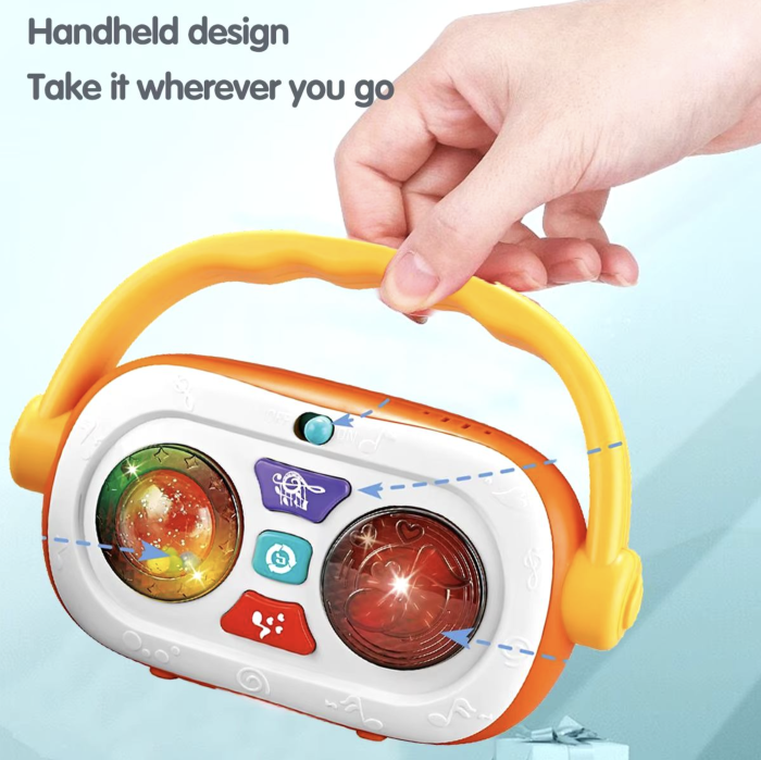 Jucarie Interactiva Radio pentru Copii – cu Efecte Luminoase si Sonore, portocaliu [2]