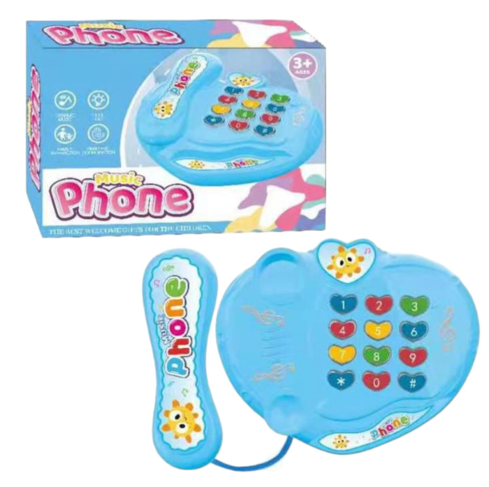 Jucarie interactiva Telefon cu sunete si lumini, albastru [2]