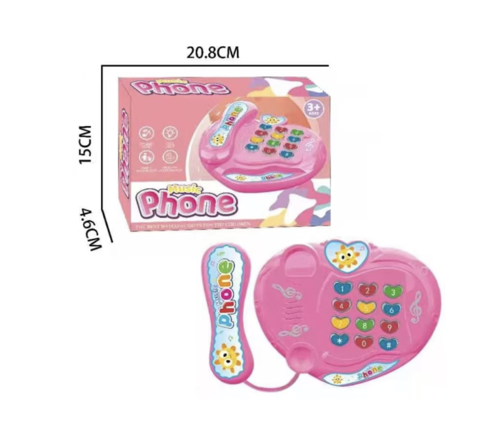 Jucarie interactiva Telefon cu sunete si lumini, roz [4]