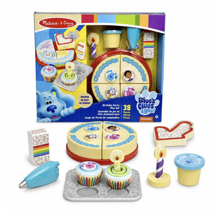 Set De Joaca Din Lemn Tort Aniversar Si Briose Cu Accesorii Decorare Blue's Clues 38 Piese 3 Ani [3]