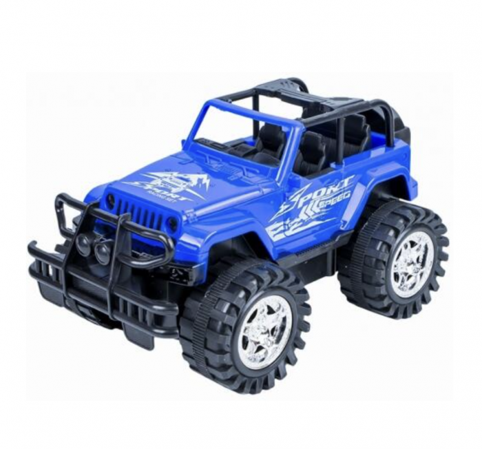 Jucarie masina de teren, jeep mecanic, albastru