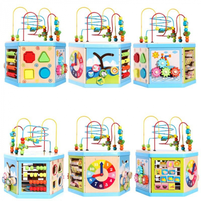 Jucarie Montessori 8 in 1 - Centru de activitati Hexagon [3]