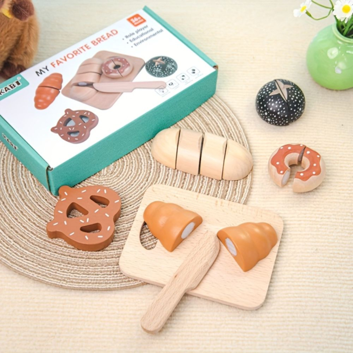 Jucarie Montessori Kabi My Favorite Bread - Set Mic Dejun din Lemn [2]