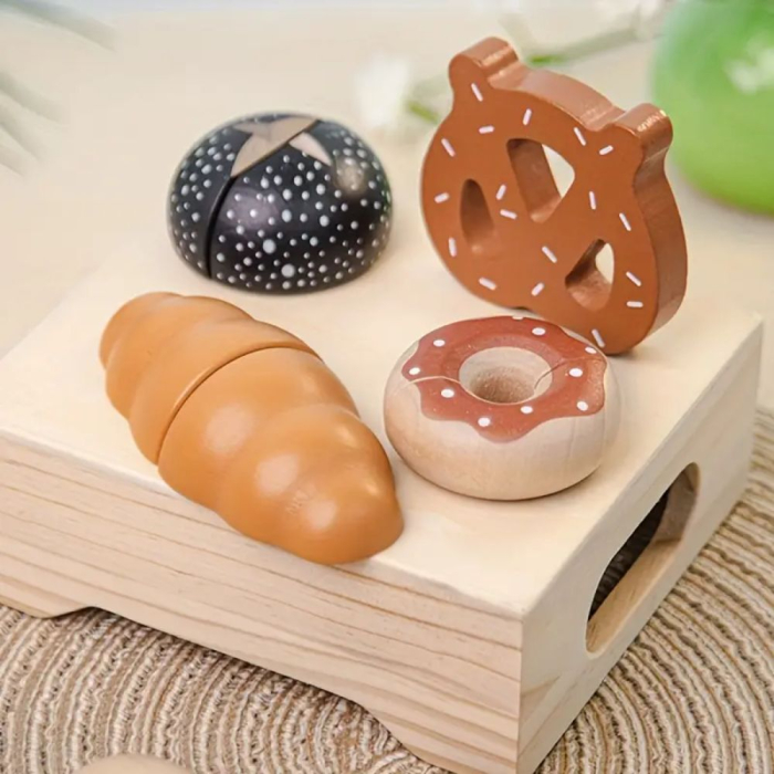 Jucarie Montessori Kabi My Favorite Bread - Set Mic Dejun din Lemn [4]