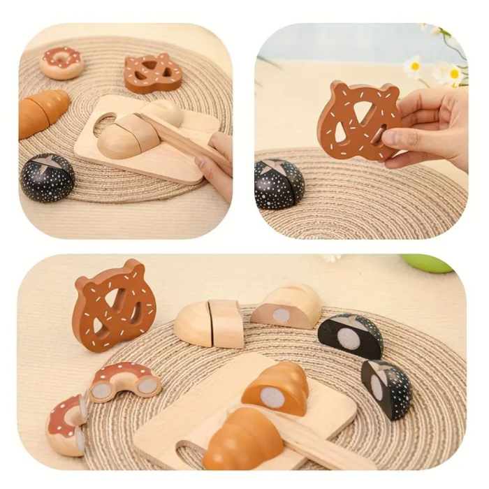 Jucarie Montessori Kabi My Favorite Bread - Set Mic Dejun din Lemn [3]