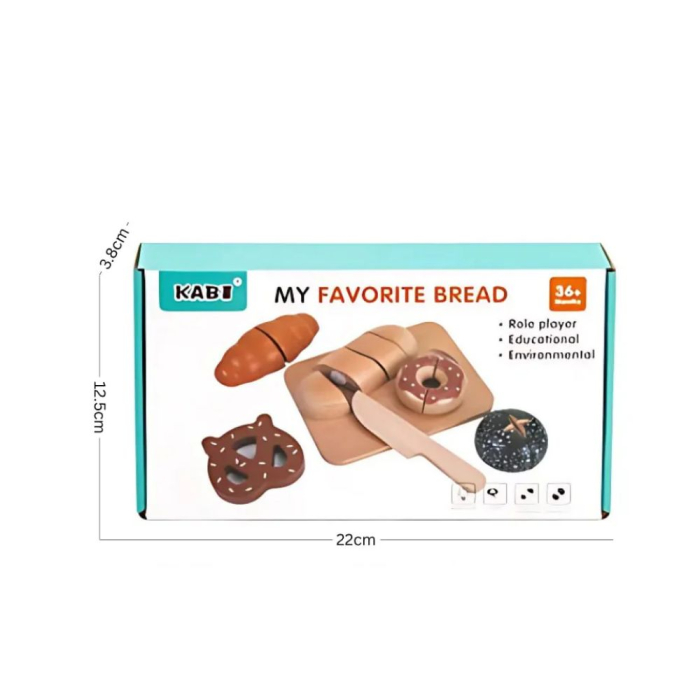 Jucarie Montessori Kabi My Favorite Bread - Set Mic Dejun din Lemn [6]