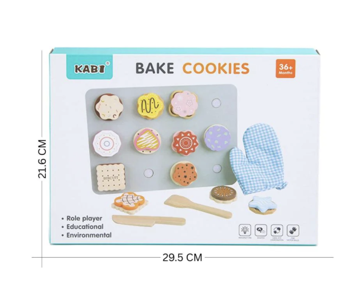 Jucarie Montessori Puzzle Incastru 3D Bake Cookies - Set Cofetarie, din lemn [7]