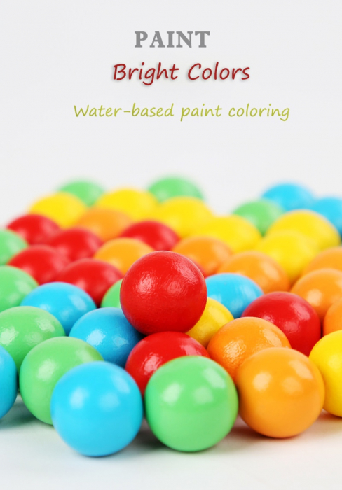 Jucarie Montessori placa multifunctionala de sortare si numarare, cu cifre si bilute [10]