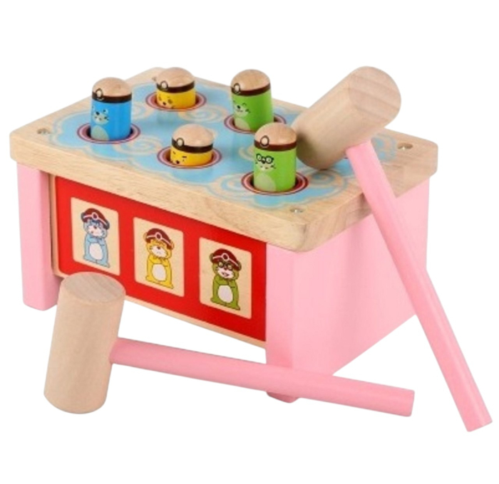 Jucarie Montessori Prinde Cartita 3D cu Sistem de Parghii, Invata Emotiile si Culorile, roz