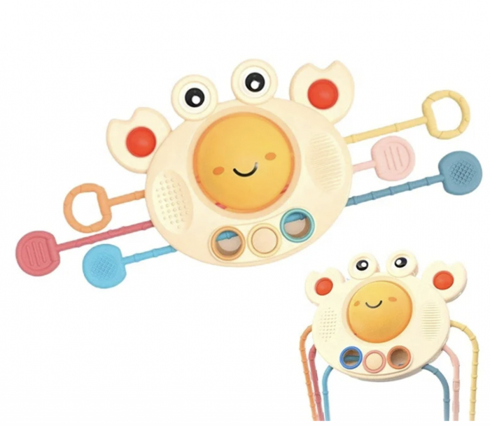 Jucarie Motrica si Senzoriala Bebelusi Trage Crabul de picioare - Crab Puller [8]