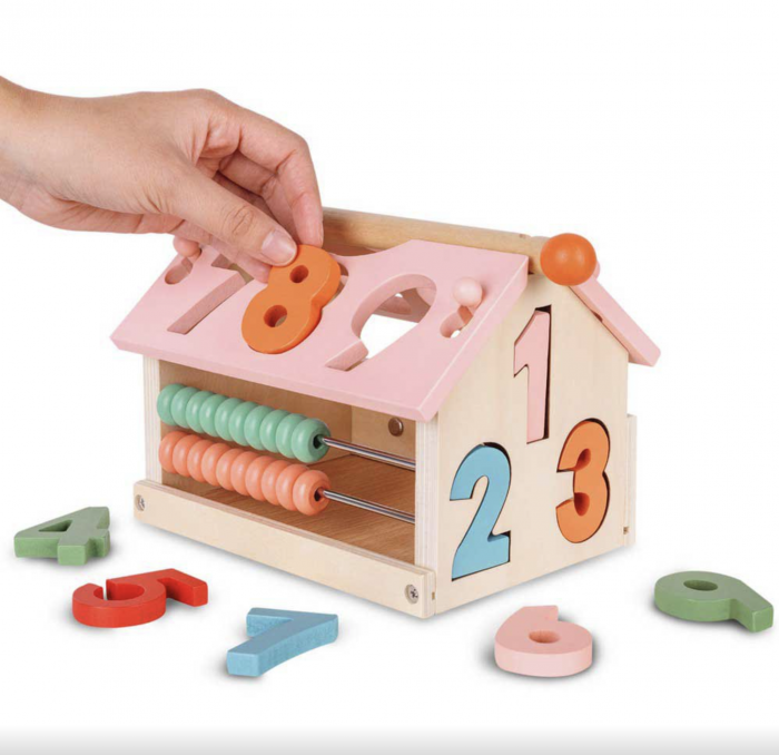 Jucarie multifunctionala Montessori Casuta Educativa cu abac si cifre de sortat [2]