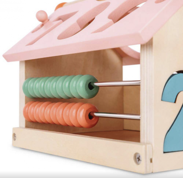 Jucarie multifunctionala Montessori Casuta Educativa cu abac si cifre de sortat [3]