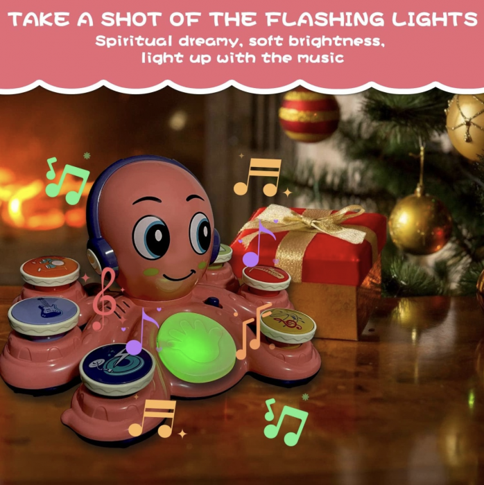 Jucarie Muzicala Interactiva 2 in 1 – Caracatita Roz [3]