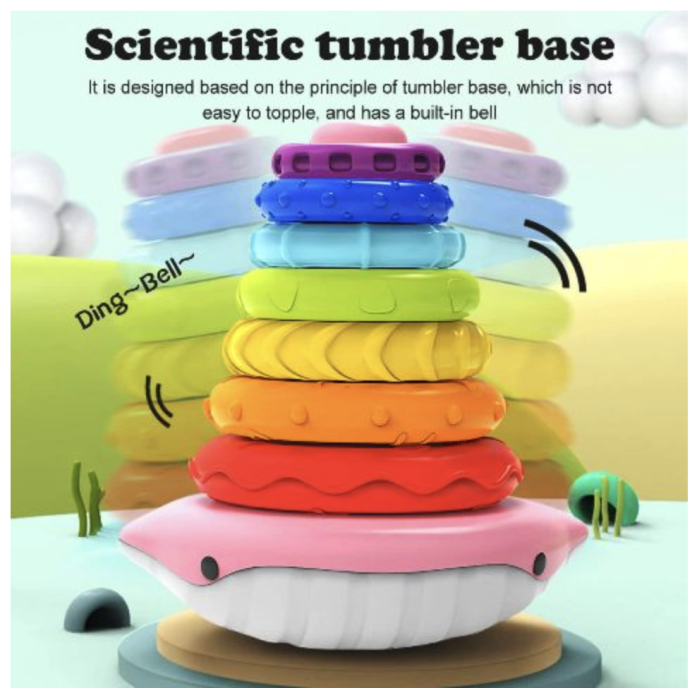 Jucarie muzicala Turnul Stacker Curcubeu cu 7 inele [6]