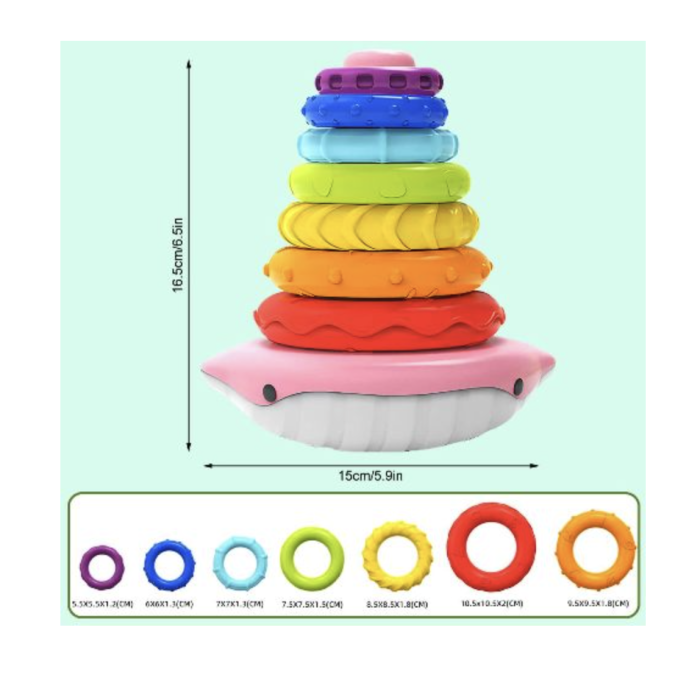 Jucarie muzicala Turnul Stacker Curcubeu cu 7 inele [4]